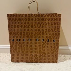 Hugo Boss Logo Brown Paper Shopping Bag Empty Appx Size 17.5”x 7”x 18.5”Large